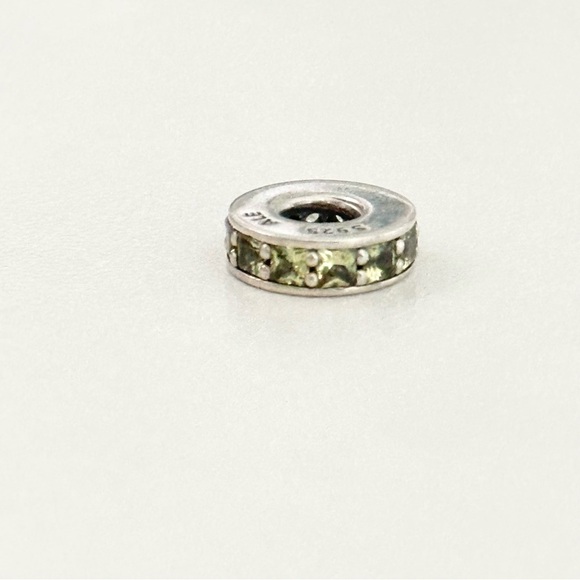 Pandora Olive Green CZ Crystal Eternity Spacer Bead Charm - Picture 6 of 7